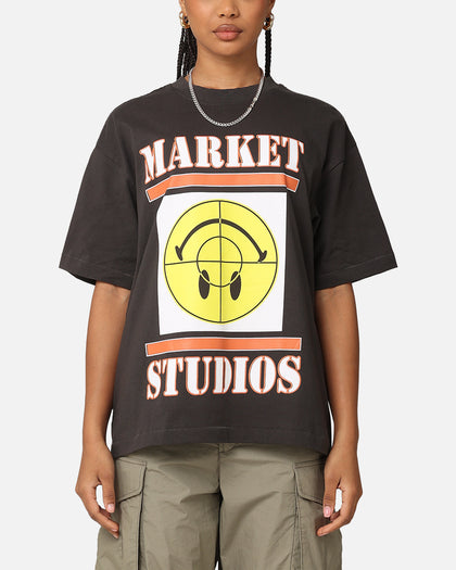 Market X Smiley Focus T-Shirt Washed Black