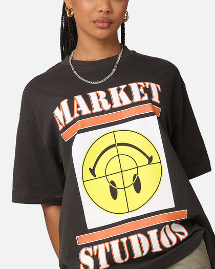 Market X Smiley Focus T-Shirt Washed Black