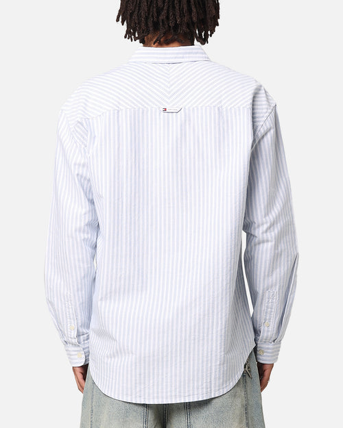 Tommy Jeans TJM Stripe Classics Button Up Shirt Coastal Cobalt