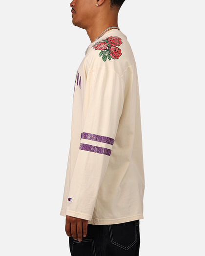 Champion 34 Half Time Long Sleeve Crewneck T-Shirt Natural