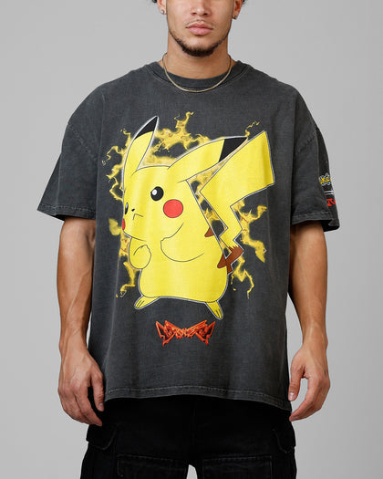 Pokémon By Loiter Pikachu Heavyweight T-Shirt Black Wash Pokémon By Loiter Pikachu Heavyweight T-Shirt Black Wash