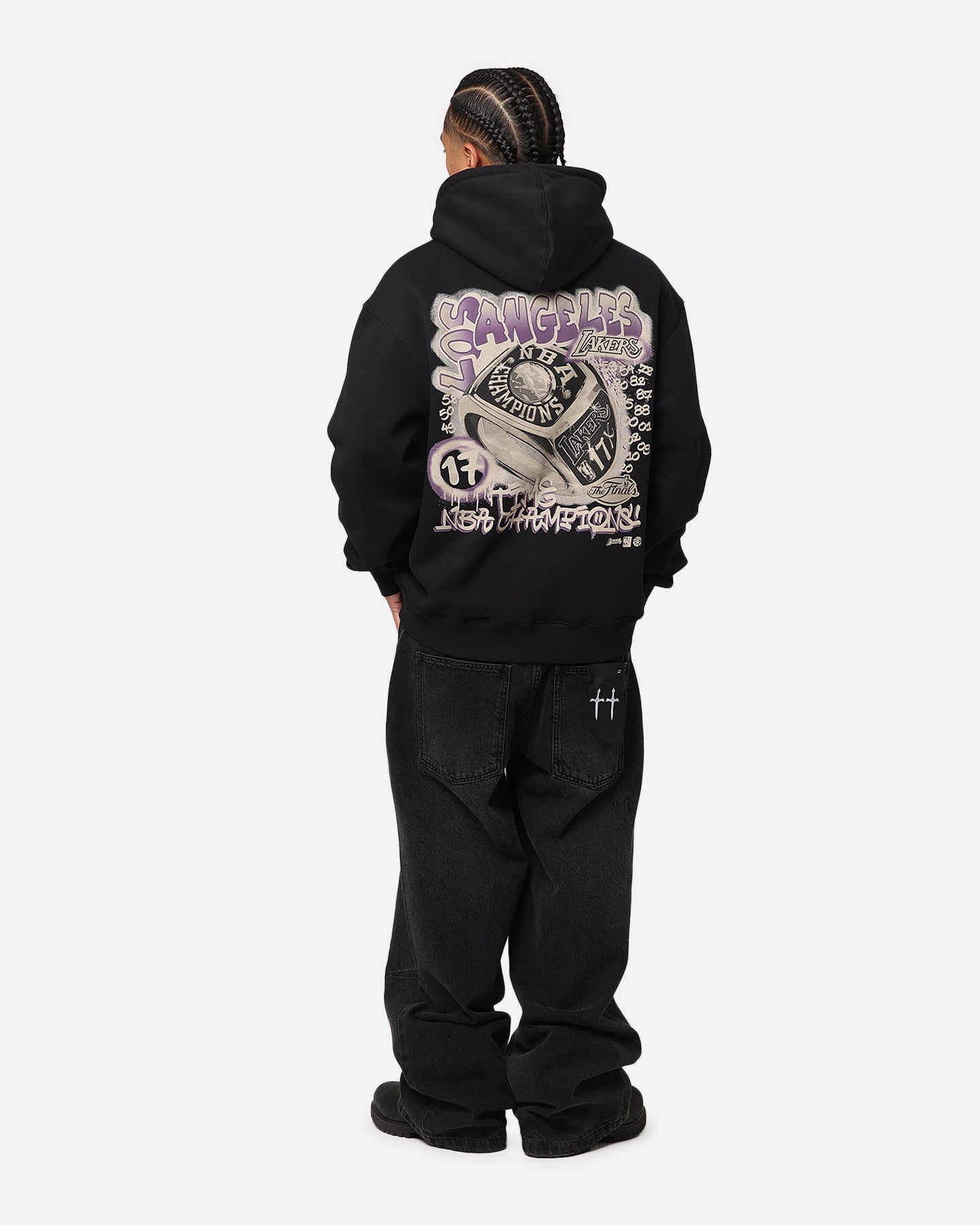 Mitchell & Ness Los Angeles Lakers Champs Graffiti Hoodie Faded