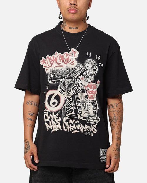 Mitchell & Ness Chicago Bulls Champs Graffiti T-Shirt Faded Black
