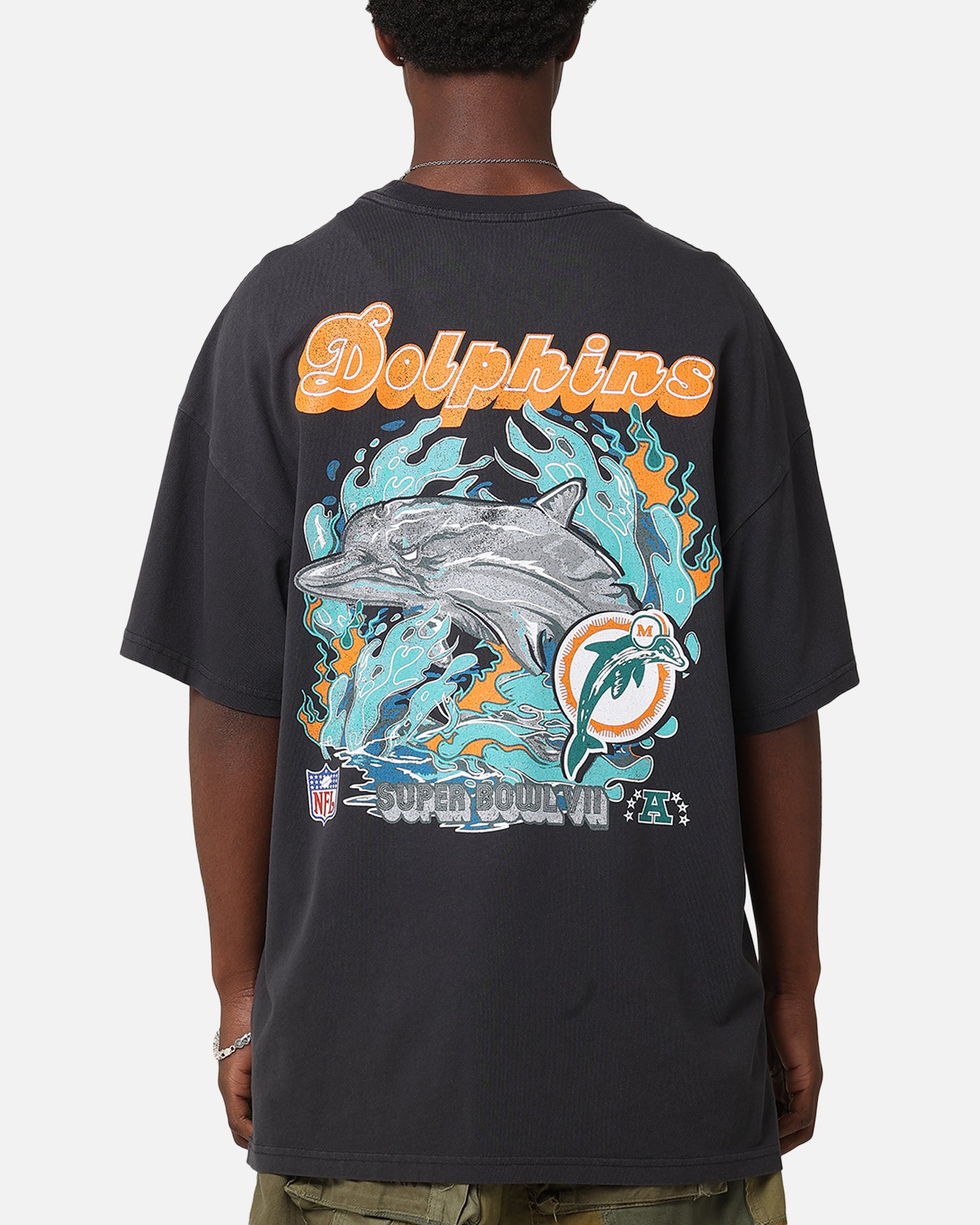 Mitchell & Ness Miami Dolphins 'Alter Ego' Flames T-Shirt Faded