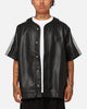 Adidas Faux Leather Adicolour 3-Stripes Baseball T-Shirt Black
