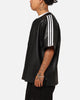 Adidas Faux Leather Adicolour 3-Stripes Baseball T-Shirt Black