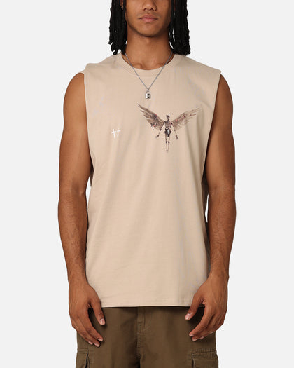 Saint Morta Momento Mori Oversized Muscle T-Shirt Stone