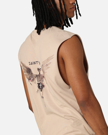 Saint Morta Momento Mori Oversized Muscle T-Shirt Stone