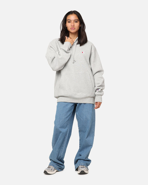 Champion Reverse Weave Small C Hoodie Oxford Heather