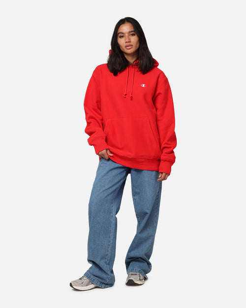 Champion Reverse Weave Small C Hoodie Team Red Scarlet