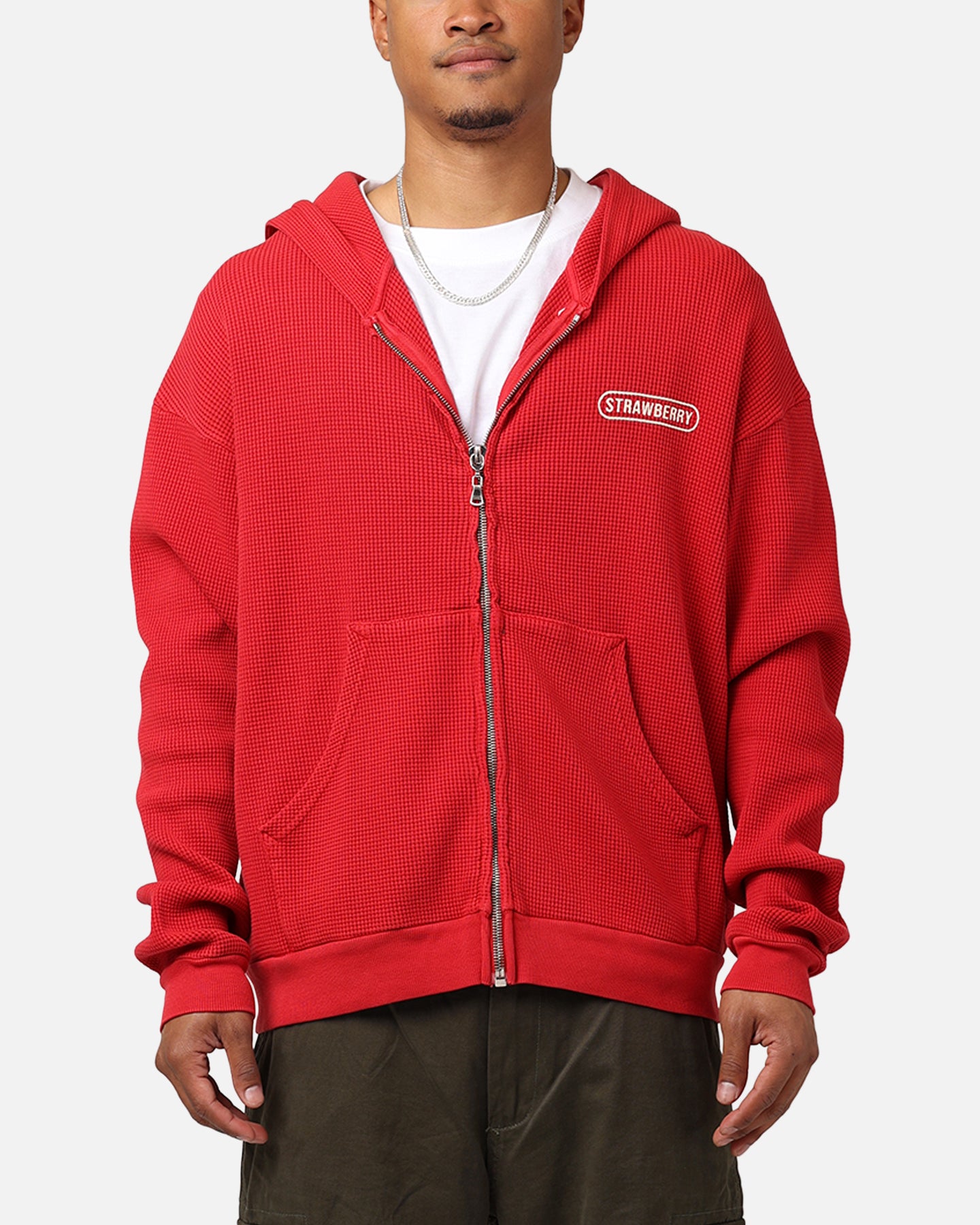 Strawberry Thermal Zip-Up Hoodie Red | Culture Kings US