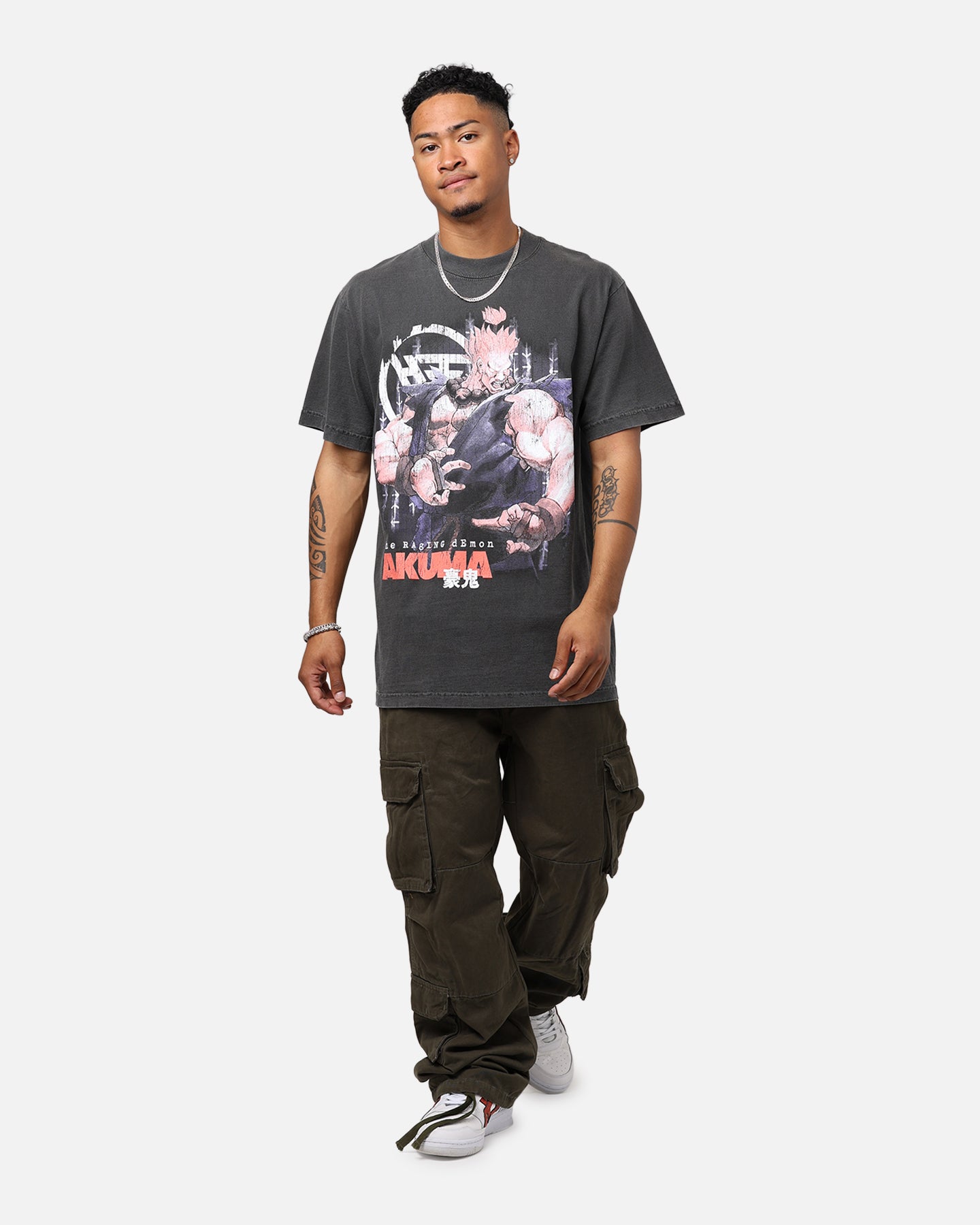 アカイ Hypland X Street Fighter Akuma T-Shirt Washed Black | Culture Kings US