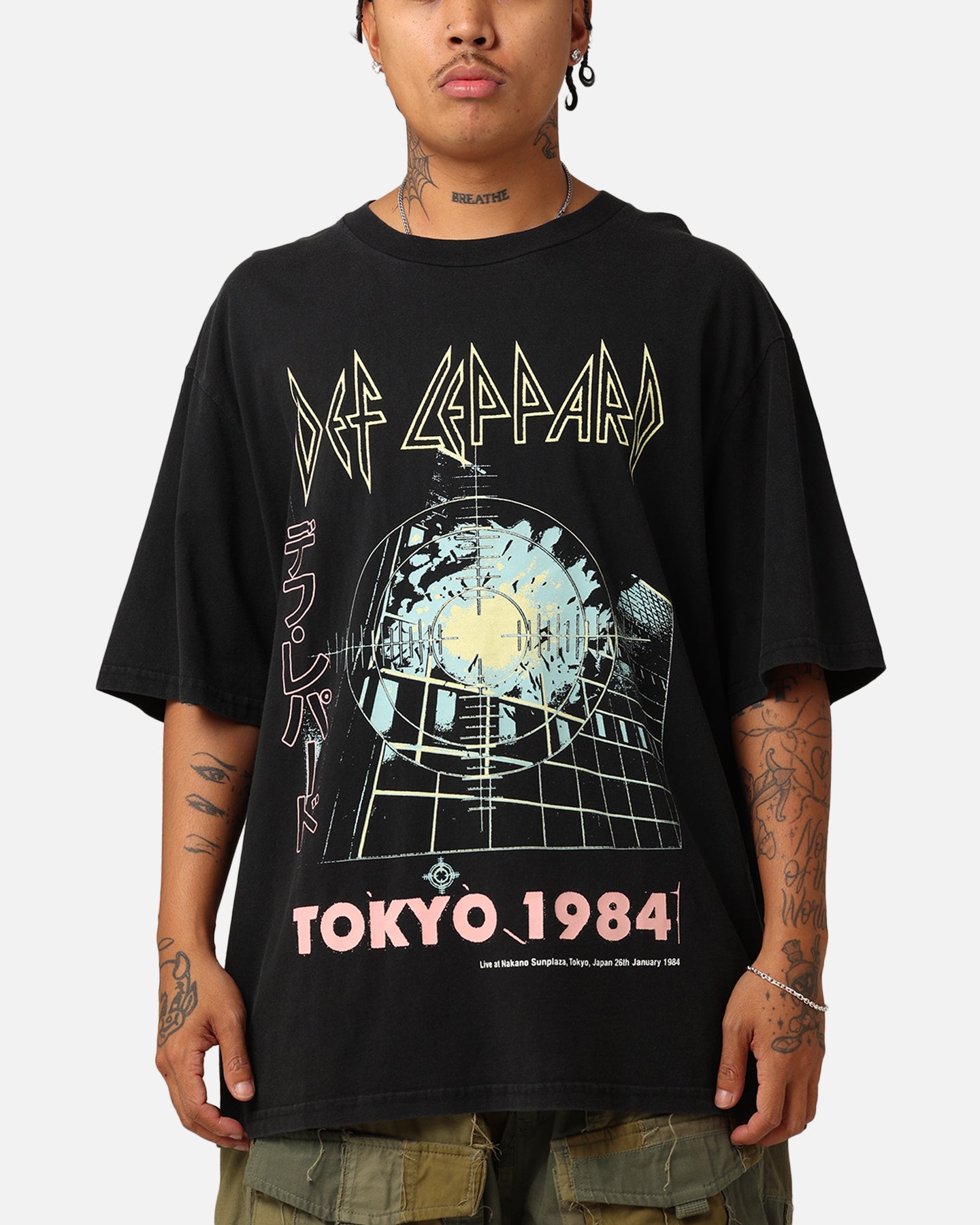 Def Leppard Tokyo 1984 Tour T-Shirt Washed Black | Culture Kings US