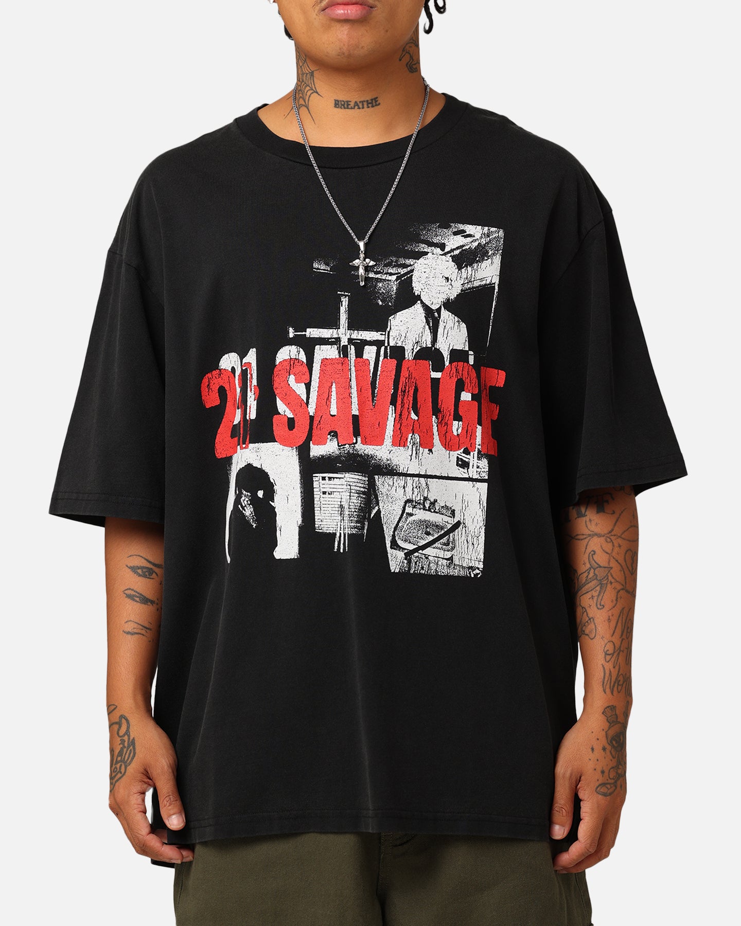 21 Savage American Dream T-Shirt Washed Black | Culture Kings US