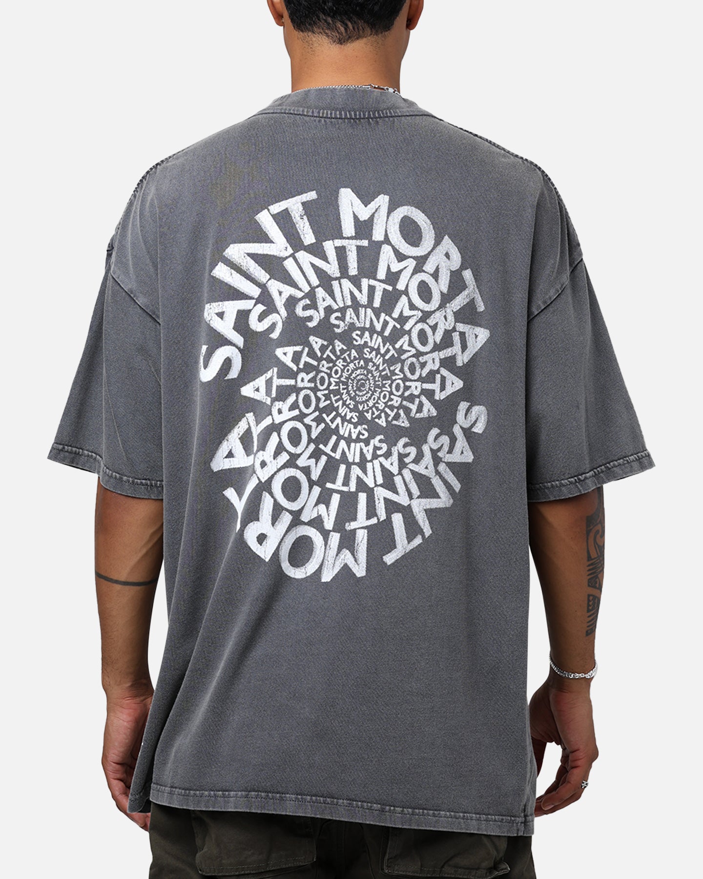 Saint Morta Vortex Mock T-Shirt Washed Charcoal | Culture Kings US