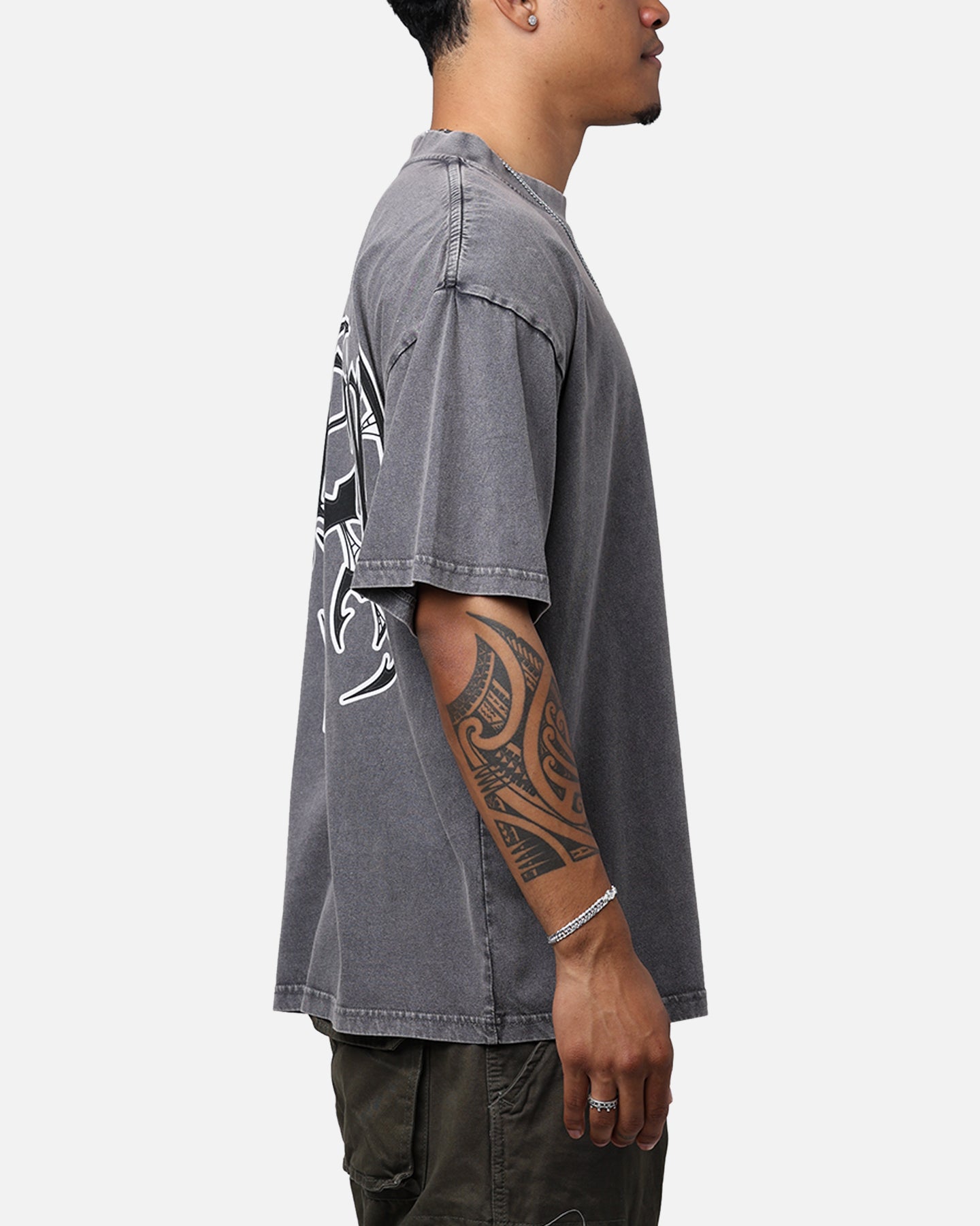 Saint Morta Vortex Mock T-Shirt Washed Charcoal | Culture Kings US