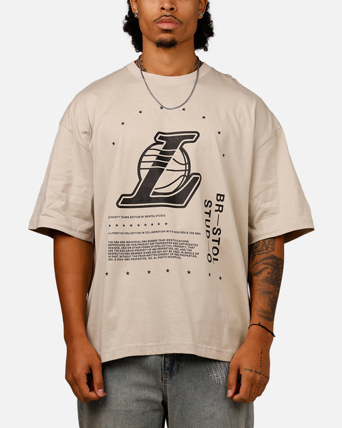 New Era X Bristol Studio Los Angeles Lakers 'Teams Edition' T-Shirt Stone