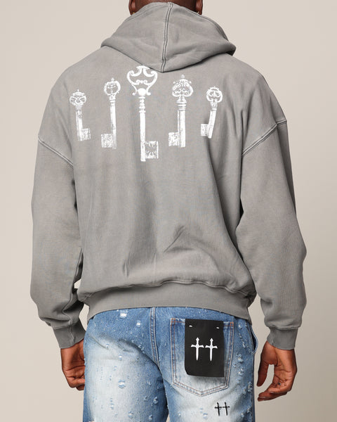 Saint Morta Skeleton Key Hoodie Washed Charcoal | Culture Kings US