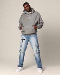 Saint Morta Skeleton Key Hoodie Washed Charcoal