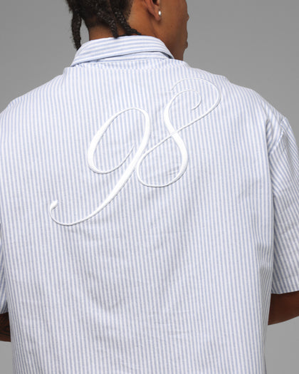 Loiter Studio Zip Shirt Blue Stripe