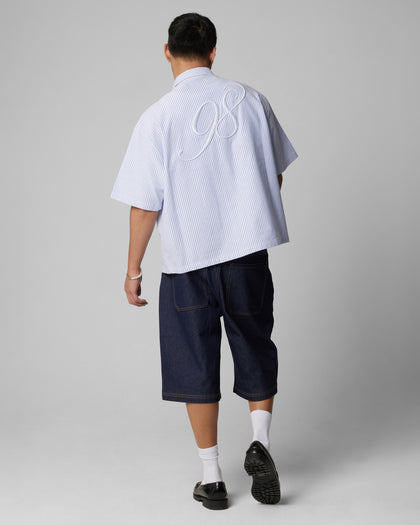 Loiter Studio Zip Shirt Blue Stripe