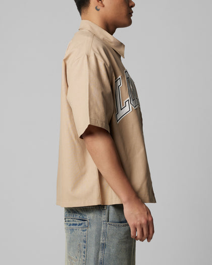 Loiter Studio Zip Shirt Oxford Tan