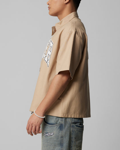 Loiter Studio Zip Shirt Oxford Tan
