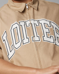 Loiter Studio Zip Shirt Oxford Tan