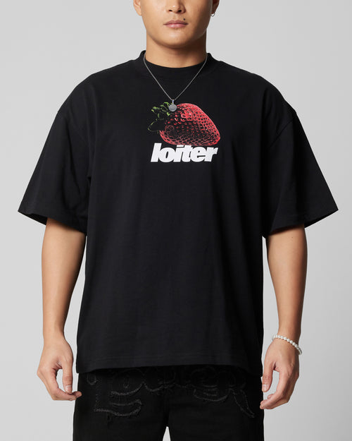 Loiter Strawberry T-Shirt Black