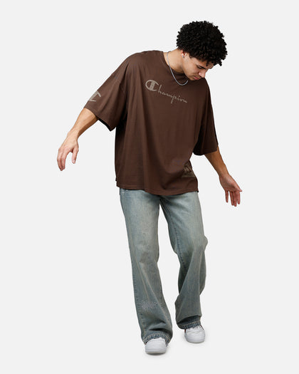 Champion Mega Jocktag Scrip T-Shirt Chocolate