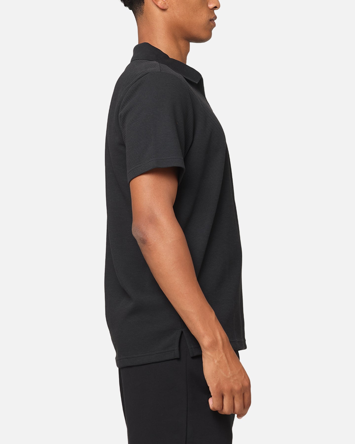 Adidas Essentials Waffle Polo T-Shirt Black | Culture Kings US