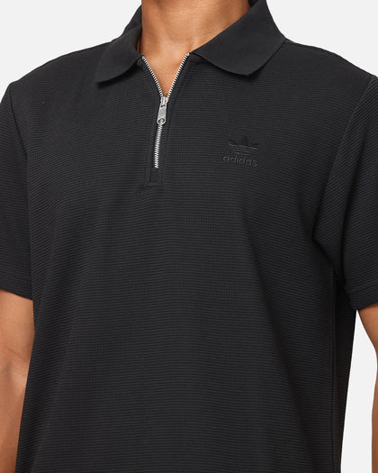 Adidas Essentials Waffle Polo T-Shirt Black