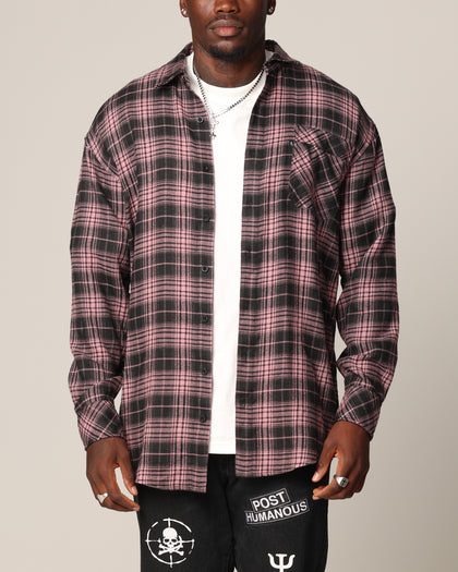 Saint Morta Heron Flannel Shirt Pink/Black
