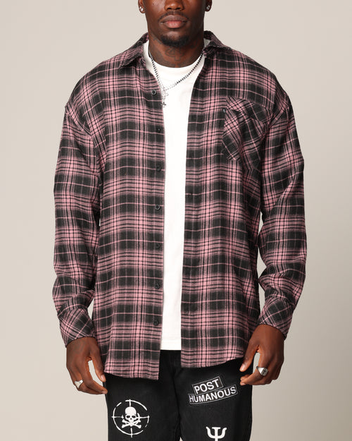 Saint Morta Heron Flannel Shirt Pink/Black