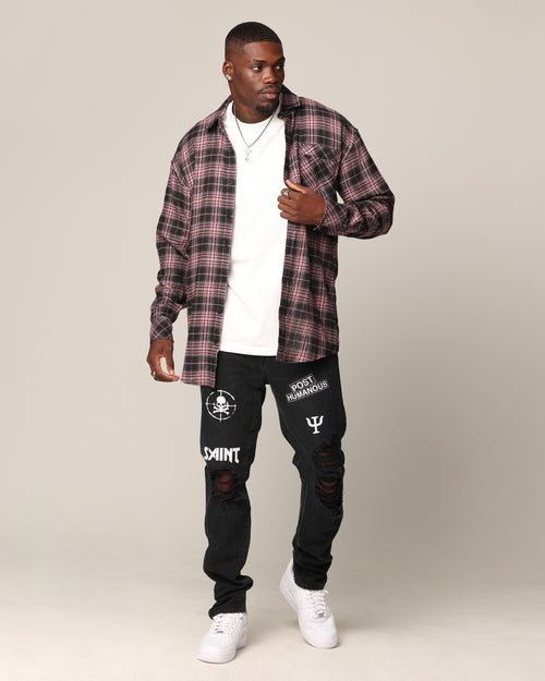 Saint Morta Heron Flannel Shirt Pink/Black