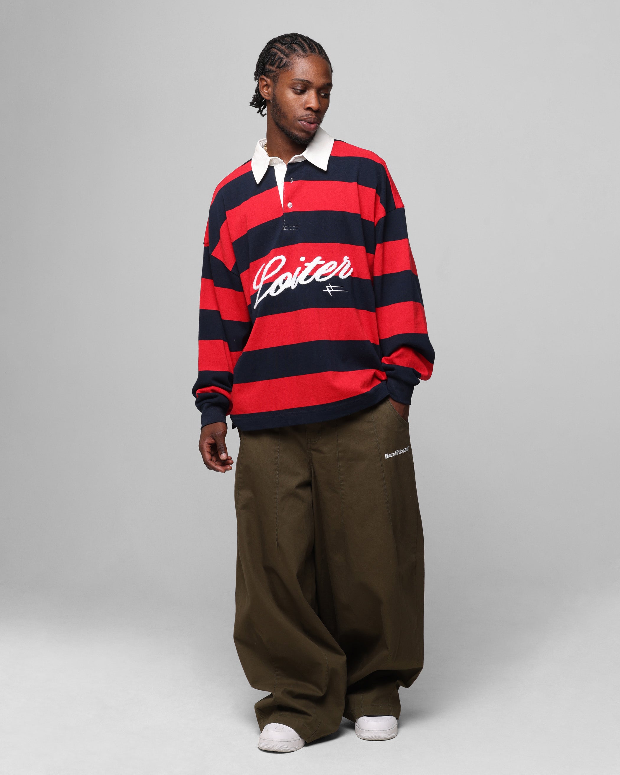 Loiter Sunday Rugby Jersey Red/Navy | Culture Kings US