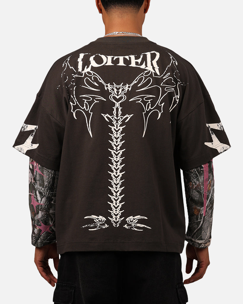 Loiter Seek N Destroy Long Sleeve T-Shirt Charcoal | Culture Kings US