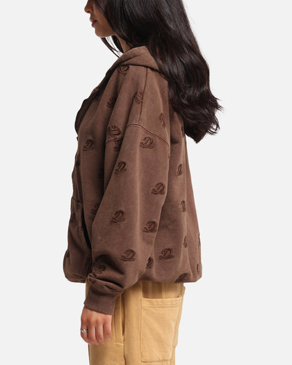 Dreamville Logo All Over Zip Hoodie Brown Culture Kings US