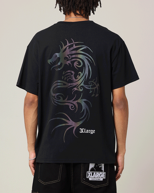 X-Large UV Dragon T-Shirt Solid Black