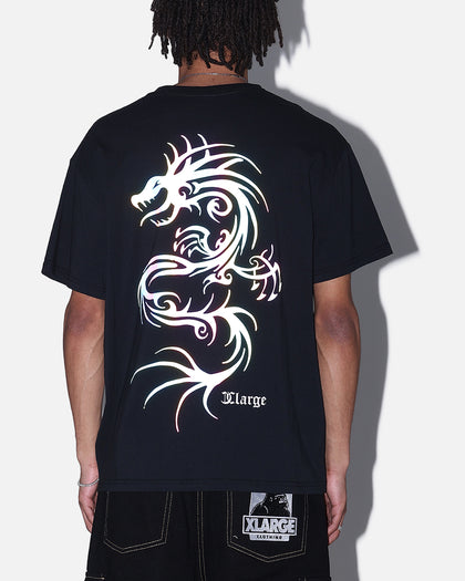 X-Large UV Dragon T-Shirt Solid Black