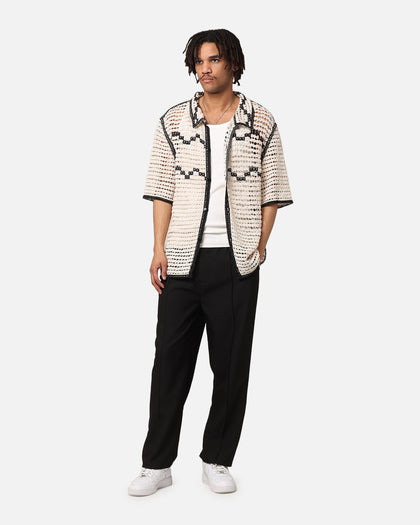XXIII Western Crochet Button Up Shirt Cream/Black