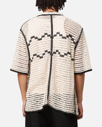 XXIII Western Crochet Button Up Shirt Cream/Black