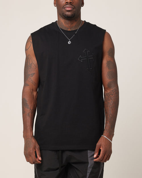 Saint Morta Sorrows Oversized Muscle T-Shirt Black