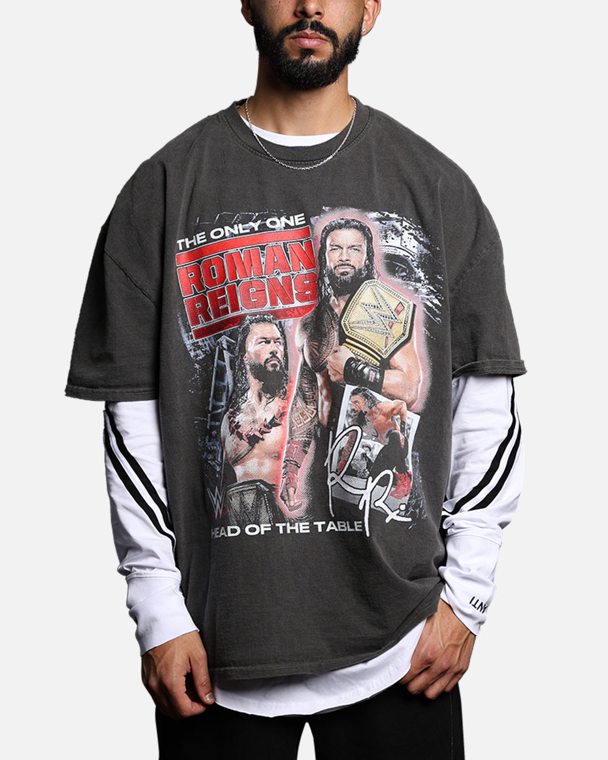 Culture Kings X WWE Roman Reigns Vintage T-Shirt Black Wash 