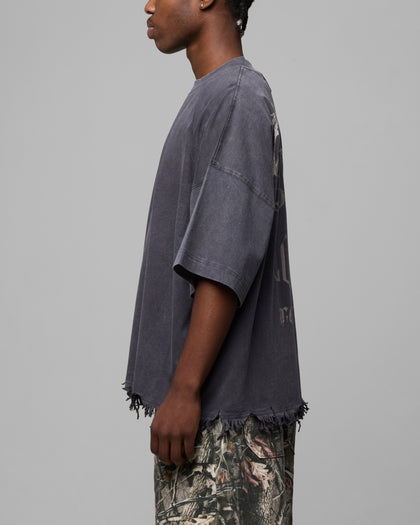 Loiter Excalibur Distressed T-Shirt Washed Black