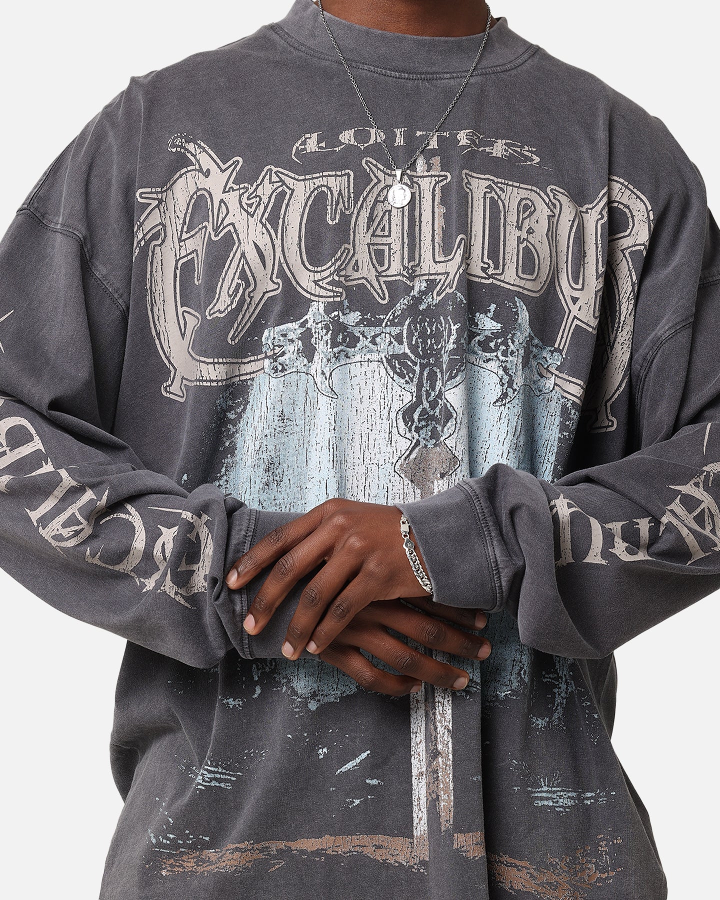 Loiter Excalibur Long Sleeve T-Shirt Washed Black | Culture Kings US
