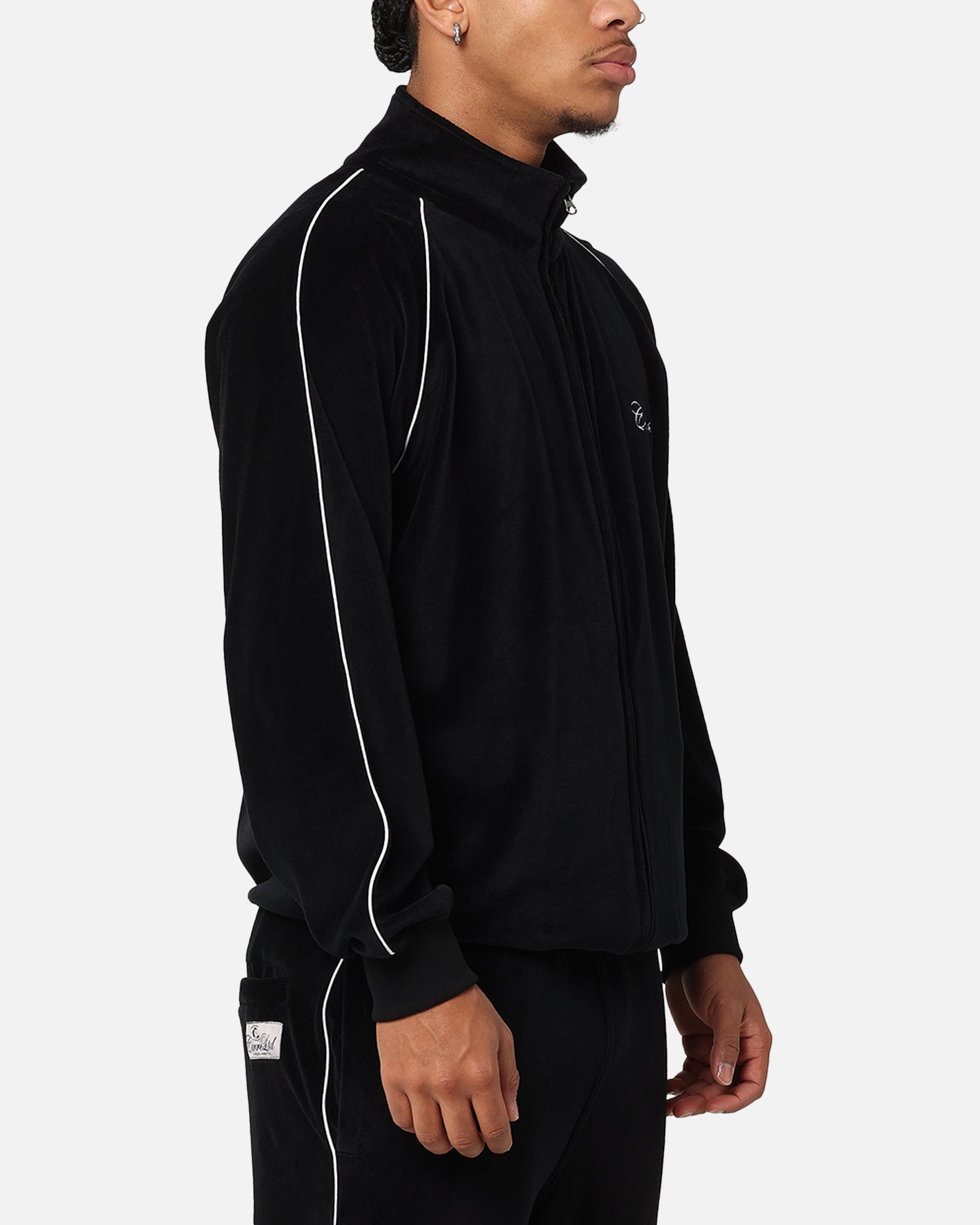 ジャケット・アウター OUROBOROS VELOUR TRACK JACKET IDEASWAM Zip Through Taping Velour Track Jacket - Chocolate | Mens