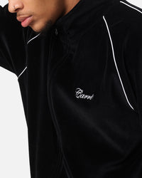 Carre Gorgeous Velour Track Jacket Black