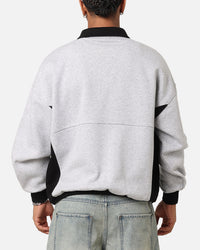 Carre Gorgeous Quater Zip Crewneck Sweater Light Marle