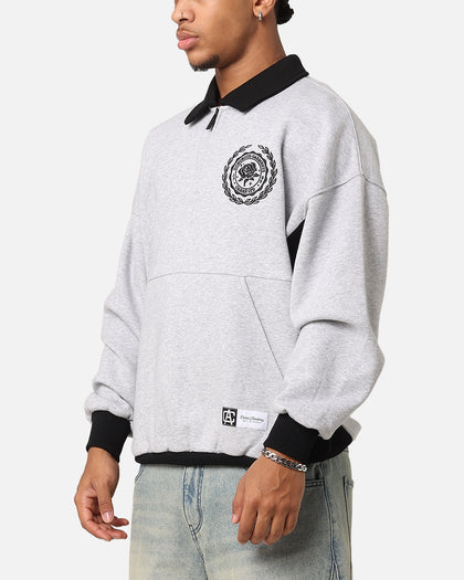 Carre Gorgeous Quater Zip Crewneck Sweater Light Marle